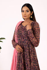 Printed black anarkali - kasumi.in